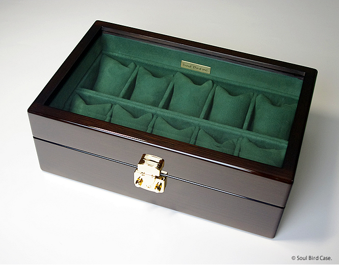 高級時計ケース　オーク材10本用