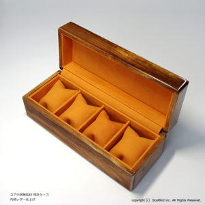 高級時計ケース　コア無垢材　4本用