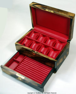 黒柿材　腕時計＋アクセサリー用ケース