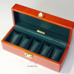 メイプル5本用時計ケース/ 内装放牧ラム表革グリーン