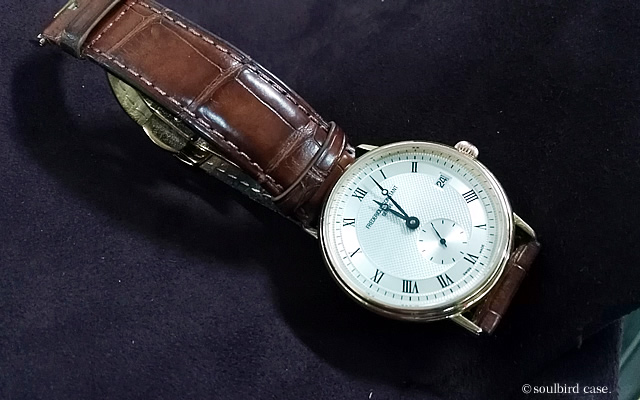 腕時計　放牧ラムレザースエード　ボルドー