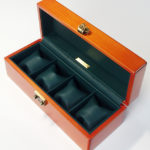 メイプル 4本仕様　時計ケース　/　内装 放牧ラム表革グリーン