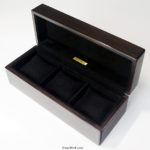 縞黒檀時計ケース　3本仕様　内装：放牧ラムレザー・スエード