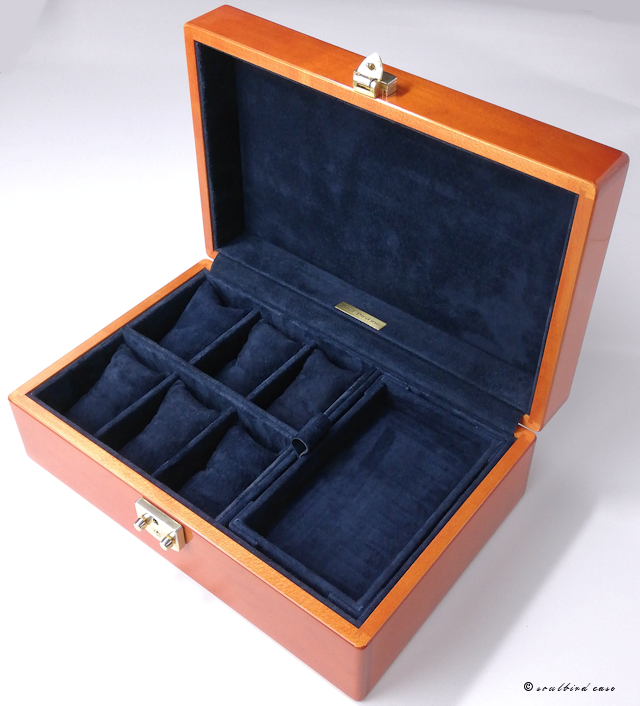 メイプル10本用時計ケース内装加工腕時計6本+フリースペース+トレー