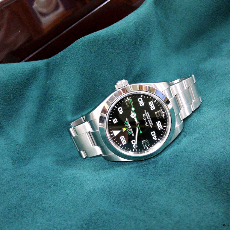 ロレックスと放牧ラムレザーグリーン