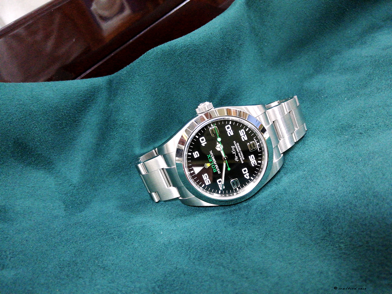 ロレックスと放牧ラムレザーグリーン