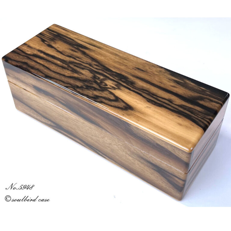 no.5948黒柿５本用時計ケース　前面