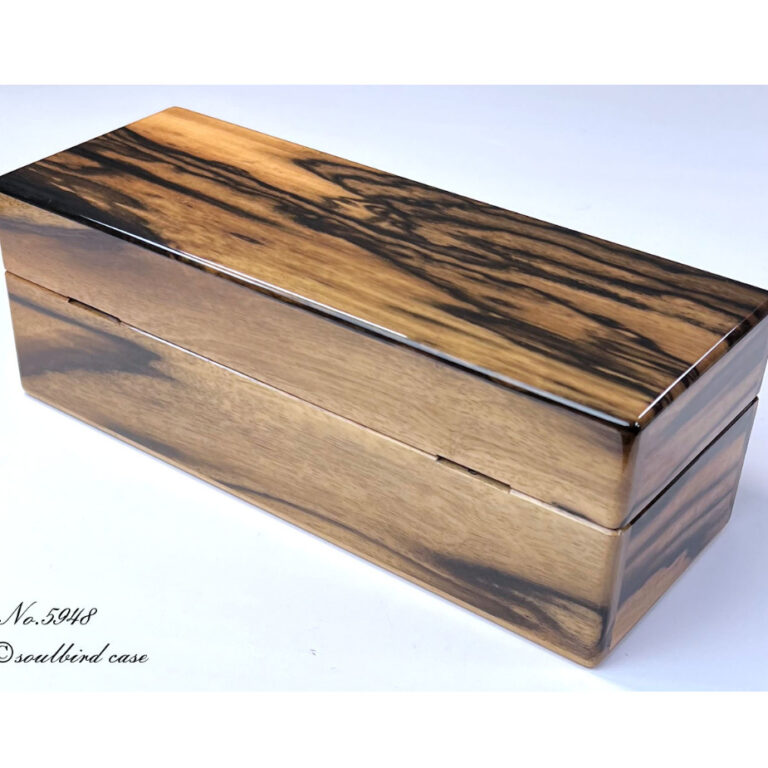 no.5948黒柿５本用時計ケース　背面