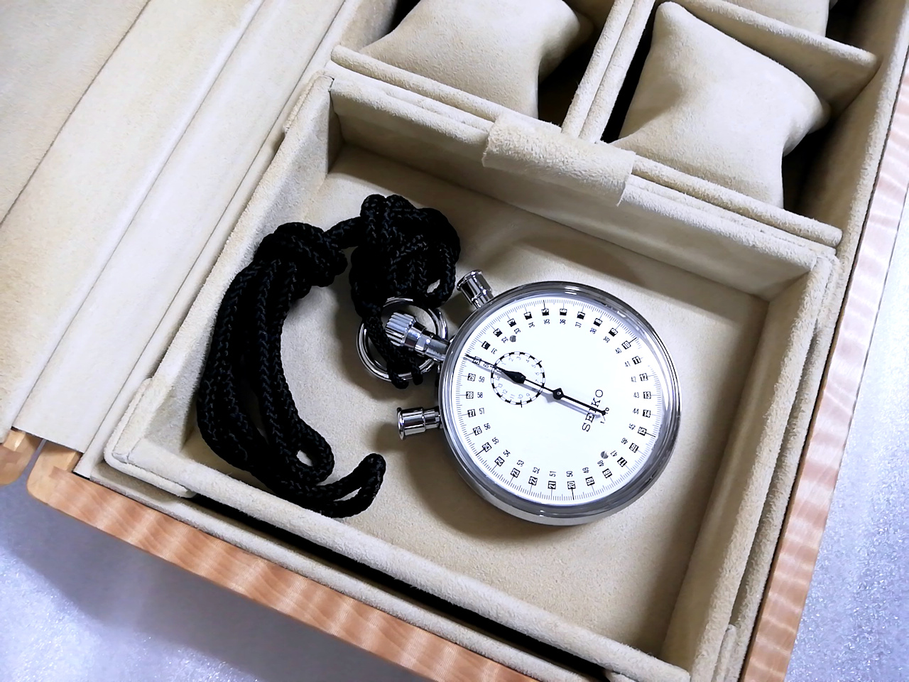 トチ時計ケースとストップウォッチ