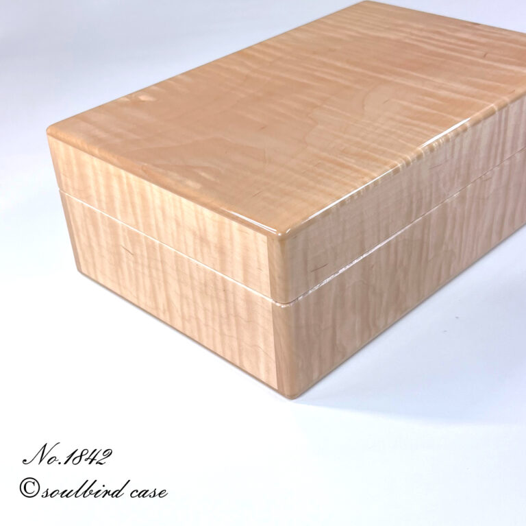 no.1842　左面　カーリーメイプル10本用時計ケース