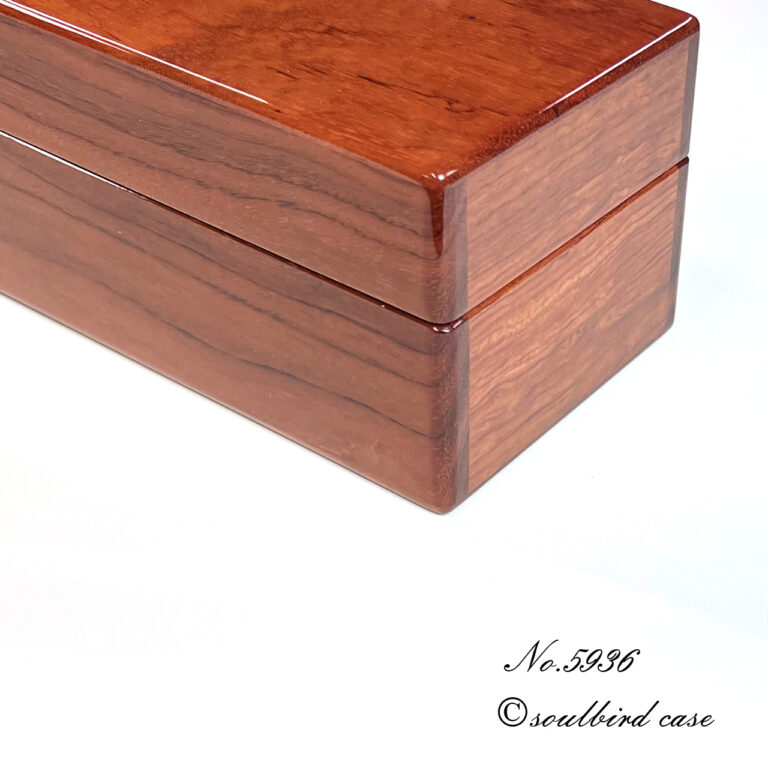 右面　ブビンガ5本用時計ケース鏡面仕上げ