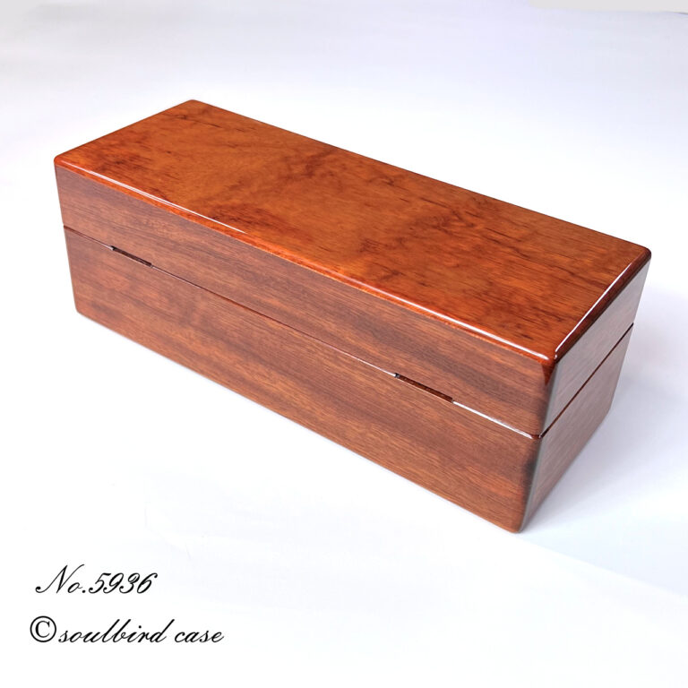 背面　ブビンガ5本用時計ケース鏡面仕上げ