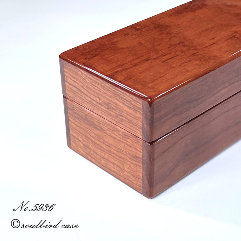 左面　ブビンガ5本用時計ケース鏡面仕上げ