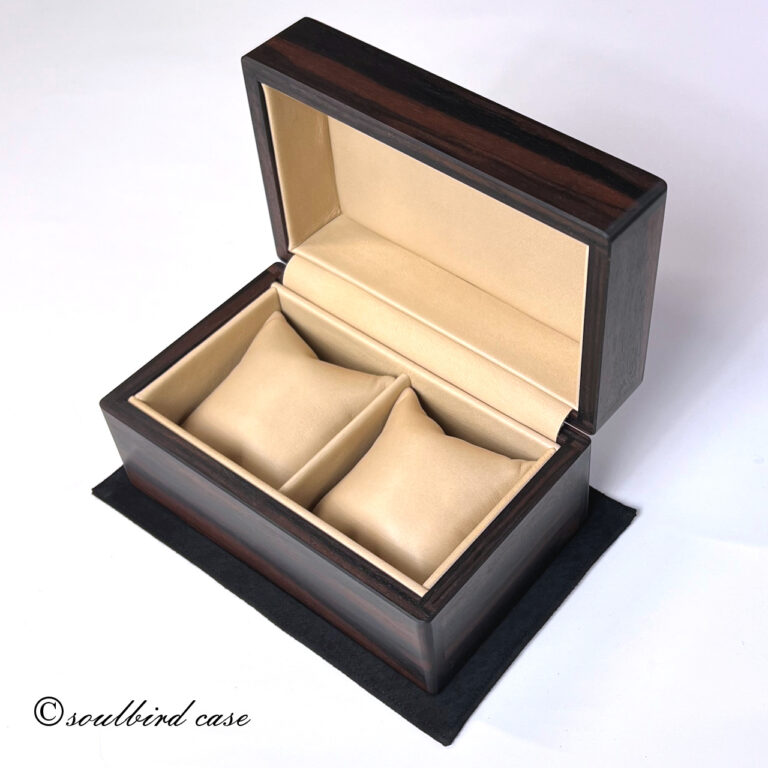 縞黒檀3本用オイル仕上げ時計ケース