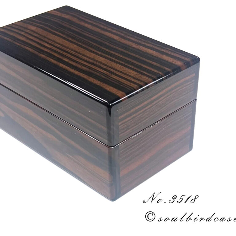 No.3518　縞黒檀 鏡面仕上げ 3本用時計ケース