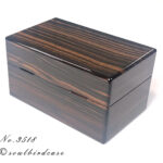 No.3518　縞黒檀 鏡面仕上げ 3本用時計ケース