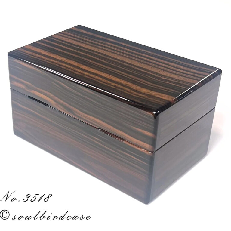 No.3518　縞黒檀 鏡面仕上げ 3本用時計ケース