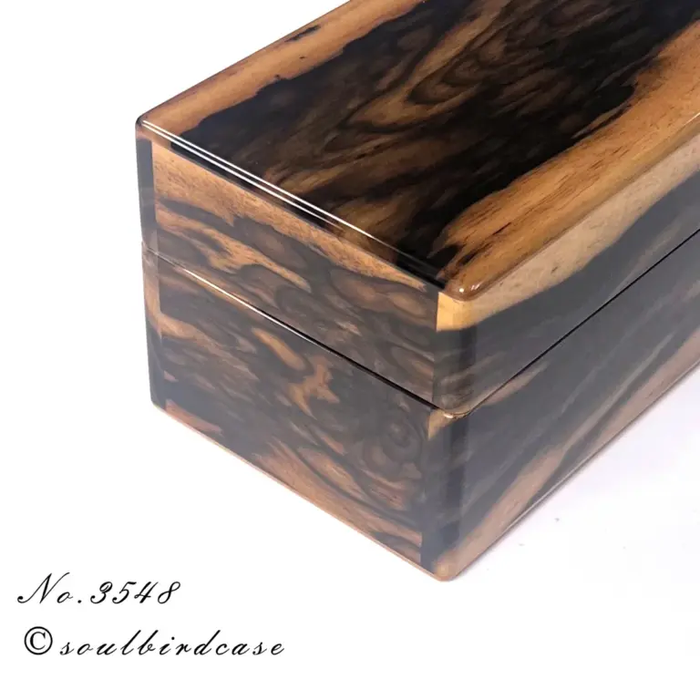 No.3548　黒柿　3本用時計ケース