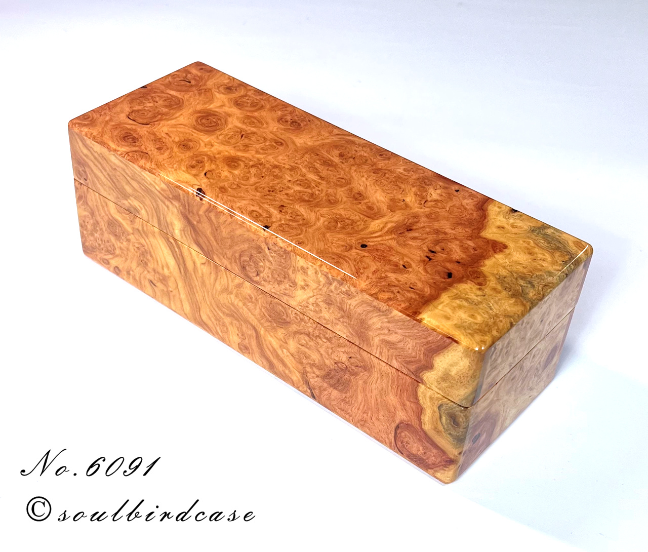 No.6091　花梨バール　5本用時計ケース　鏡面仕上げ