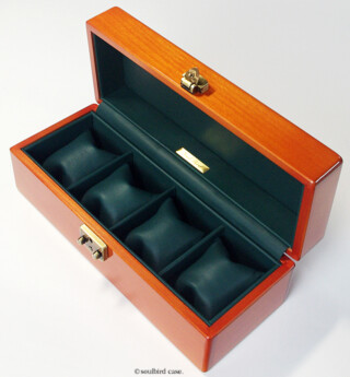 メイプル 4本仕様 時計ケース / 内装 放牧ラム表革グリーン メイプル 4本仕様 時計ケース / 内装 放牧ラム表革グリーン