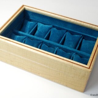 内装レザー K620 pigスエード シアン トチインレイ10本用時計ケース 内装pigスエード シアン