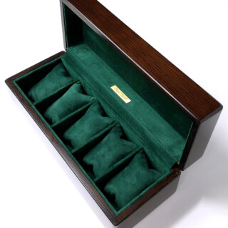 内装レザー K069 pigスエード グリーン オーク材5本用ケース 内装pigスエードグリーン